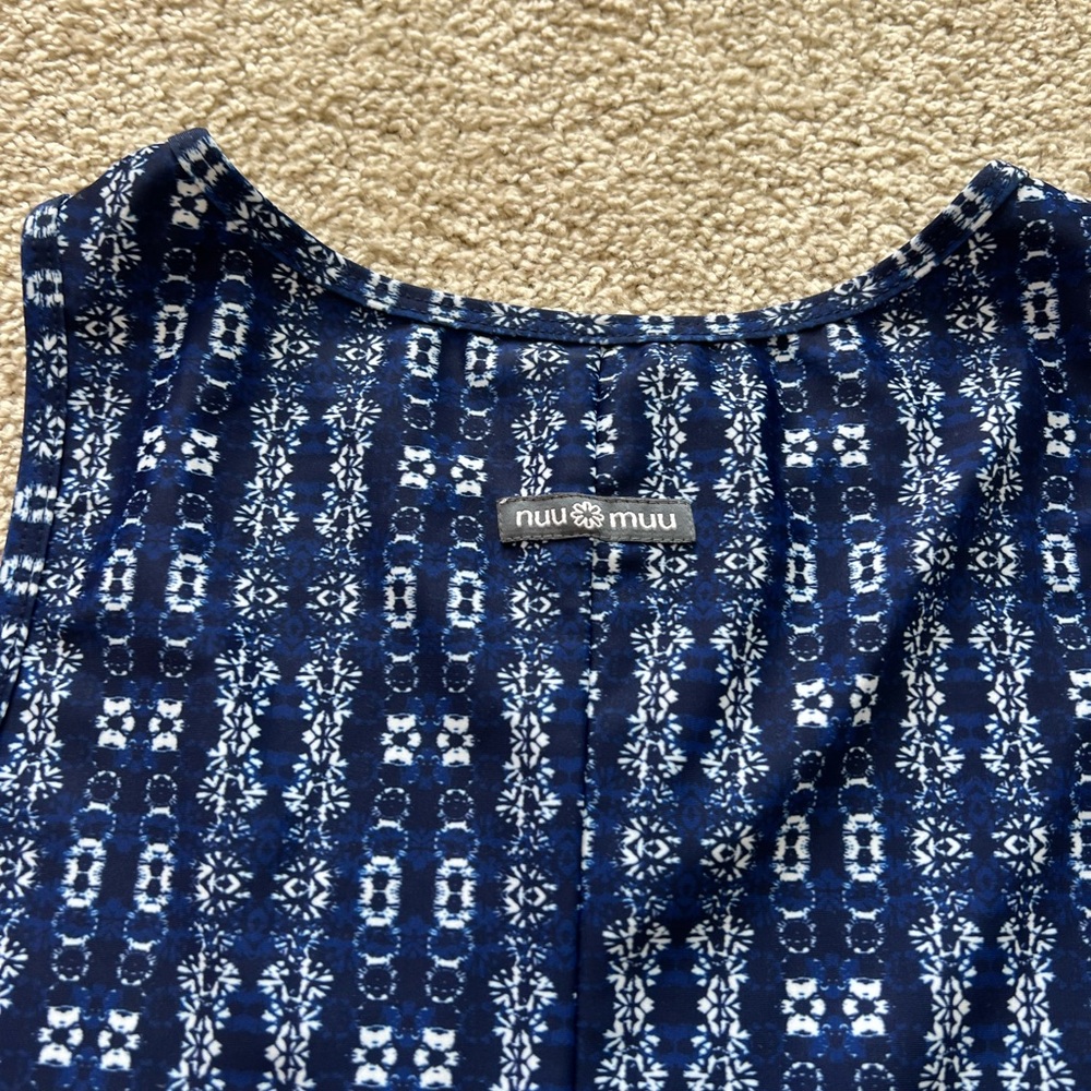 Nuu Muu Classic Keyhole Knit Dress Size S Blue Outdoors Athletic Made USA - Picture 4 of 6